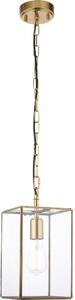 Candelabru suspendat pe lanț HAMMOND 1xE27/10W/230V 17x17 cm, alamă - Endon 119142