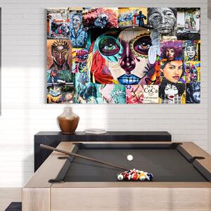 Tablou Canvas Premium LuxCanva® A1150, Medellin Art , Decorativ, Arta Urbana, Graffiti, Oameni, Culori Vibrante