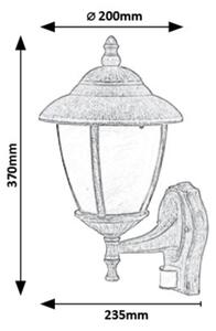 Aplică de exterior cu senzor Rabalux 7836 MADISON 1xE27/60W/230V IP43 auriu