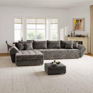 Colțar extensibil dumonde cu ladă de depozitare si sezut confortabil din spuma high-density, Loana XL Cremona Maro-bej 335x185 cm