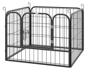 Tarc metalic pliabil pentru câini, mărimea S, 82×82×60, culoare gri, siguranță sporită