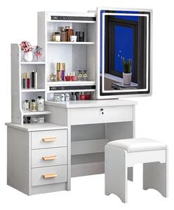 SET CRYSTAL - Măsuță de machiaj cu oglindă iluminată LED