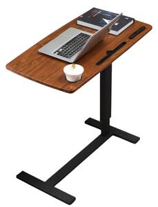 Masă reglabilă pentru laptop cu suport pentru cană și slot – design modern, robustă și multifuncțională-80x40x(66-94)cm-walnut