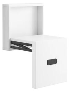 Scaun pliabil de perete din lemn pentru încălțăminte – MDF & oțel, design modern-alb