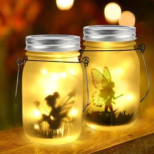Set 2 x Lampa solara de gradina, LED Alb cald, Zana