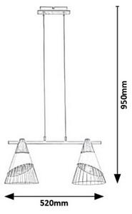 Rabalux 5666 - Lustră pe cablu ISAAC 2xE27/60W/230V
