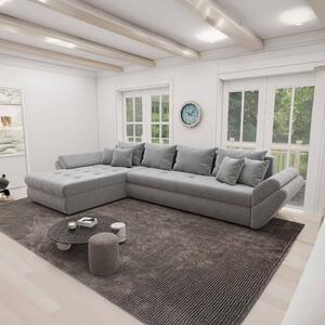 Colțar extensibil dumonde cu ladă de depozitare si sezut confortabil din spuma high-density, Loana XL Quelle Gri 83 335x185 cm