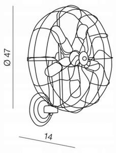Azzardo AZ1349 - Aplică perete FAN 5xE27/60W/230V