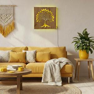 Tablou din lemn cu iluminare din spate „Arborele Vieții” decorațiune de perete cu LED | BAKE