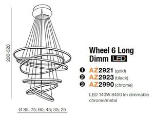 Azzardo AZ2921 - Lustră LED pe cablu dimmabilă WHEEL 6xLED/140W/230V