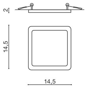 Azzardo AZ2836 - Plafonieră LED subțire încastrată pentru baie, 12W, 230V, IP44
