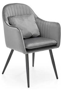 Scaun K464, stofa catifelata gri, 58x59x84 cm