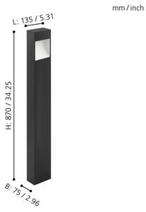 Eglo 98097 - Lampă exterior LED MANFRIA LED/10W/230V IP44 înălțime 870