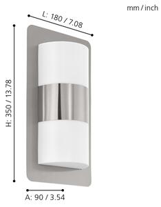 Eglo 98085 - Iluminat exterior CISTIERNA 2xE27/10W/230V IP44 crom mat