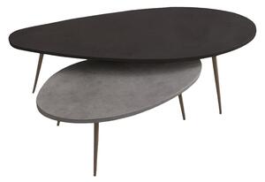 Set 2 Masute Cafea Monnart Finisaj Negru-Gri, Dim. 116x46x46 Cm