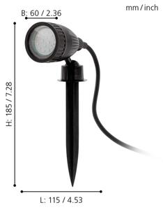 Eglo 31028 - Set 3x lampă de exterior LED RGBW NEMA-C 1xGU10/5W/230V IP44 neagră+telecomandă