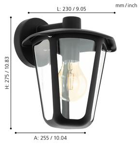 Eglo 98121 - Aplică perete exterior MONREALE 1xE27/60W/230V IP44 negru