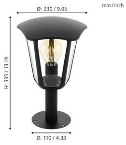 Eglo 98122 - Lampă exterior MONREALE 1xE27/60W/230V IP44 înălțime 335 negru