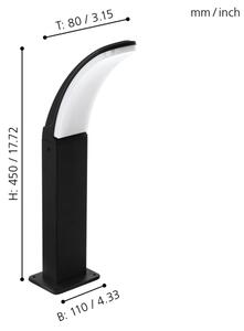 Eglo 98151 - Lampă exterior LED FIUMICINO LED/11W/230V IP44 înălțime 450