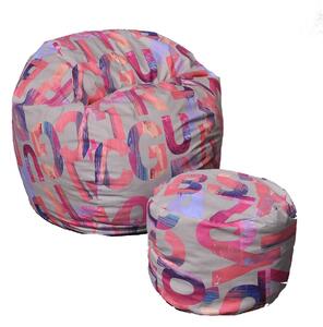 Set Fotoliu Matusalem cu Otoman (suport picioare), Material Textil - Crimson
