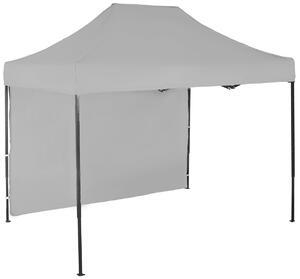 Pavilion de grădină 2x3m - din oțel, 1 perete lateral, Gri / antracit
