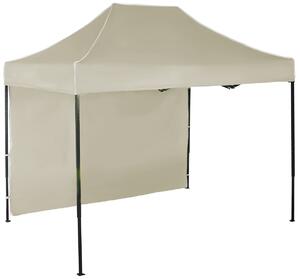 Pavilion de grădină 2x3m - din oțel, 1 perete lateral, Bej