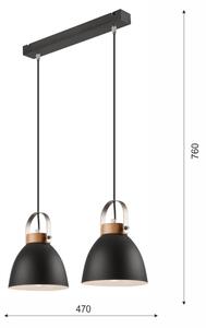 Lustră pe cablu DANIELLE 2xE27/60W/230V