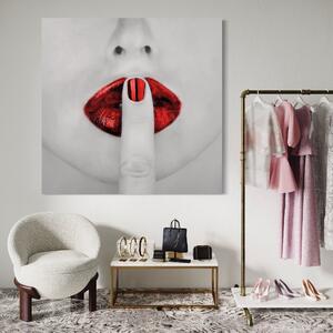 Tablou Canvas Premium LuxCanva® A1057, Red Lips , Senzual, Rosu, Nails, Abstract, Culori Vibrante