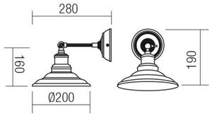 Redo 01-1289 - Aplică perete SPINNER 1xE27/42W/230V