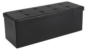 Bancheta de depozitare Otoman Songmics Negru 110x38x38 cm