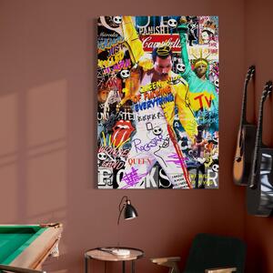 Tablou Canvas Premium LuxCanva® A1017, Freddie Mercury , Decorativ, Cantaret, Muzician, Rock Star Queen, Culori Vibrante