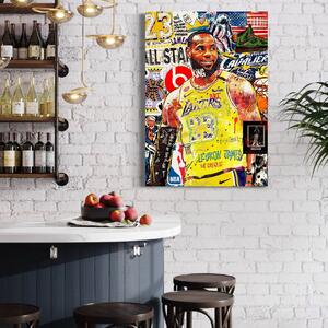 Tablou Canvas Premium LuxCanva® A1012, LeBron James , Decorativ, Sport, Baschet, Culori Vibrante