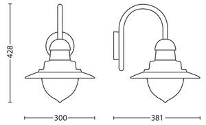 Philips 01652/52/PN - Aplică perete exterior RAINDROP 1xE27/60W/230V IP44