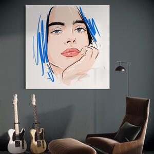 Tablou Canvas Premium LuxCanva® A1366, Girl In Love , Living, Fata, Visatoare, Iubire, Dormitor, Culori Vibrante
