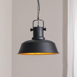 ROYALTECH Lampă suspendată Orema, negru, Ø 40 cm, metal, E27, reglabil, Negru, Camera de zi / sufragerie, Metal, Vintage