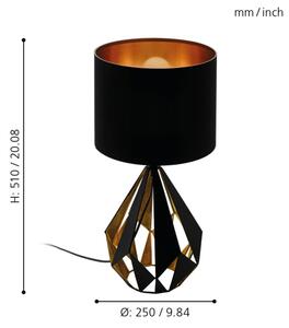 Eglo 43077 - Lampă de masă CARLTON 1xE27/60W/230V