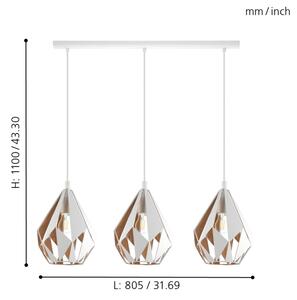 Eglo 43002 - Lustră pe cablu CARLTON 3xE27/60W/230V