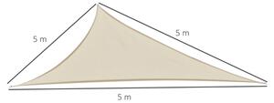 Outsunny Cort Parasolar Triunghiular Anti UV, Ideal pentru Spații Exterioare, Bej, 5x5x5m | Aosom Romania