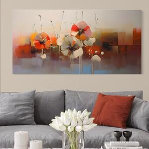 Tablou Canvas Premium LuxCanva® A1376, Painted Flowers , Dormitor, Flori, Pictura, Natura, Decorativ, Living, Culori Vibrante