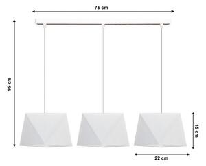 Lustră pe cablu DIAMENT 3xE27/60W/230V alb