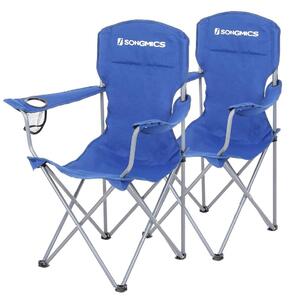 Scaune de camping NOMAD, set 2 buc., albastru SongmicsHome