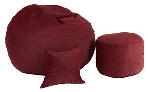 Set Fotoliu Matusalem cu Otoman (suport picioare) si Perna, Material Textil - Sour Cherry