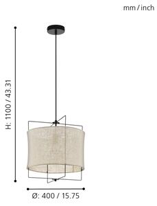 Eglo 79644 - Pendul BRIDEKIRK pe cablu, 1xE27/40W/230V