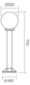 Redo 9769 - Lampă exterior SFERA 1xE27/28W/230V IP44