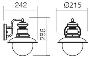 Redo 9045 - Aplică perete exterior SCOTT 1xE27/42W/230V IP44