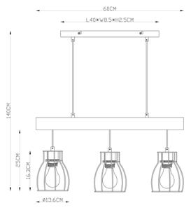 Globo 15326-3N - Lustră pe cablu MINA 3xE27/40W/230V