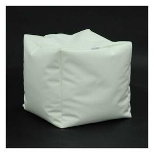 Taburet Cub, Material Piele ecologica - Alb