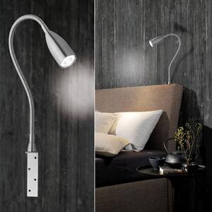 FISCHER & HONSEL Aplică LED Sten dimabilă, control prin gesturi, reglabil, Gri, dormitor, Metal, Modern
