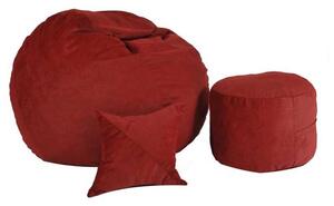 Set Fotoliu Matusalem cu Otoman (suport picioare) si Perna, Material Textil - Sour Cherry