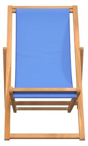 Scaun de exterior, albastru, 56 x 105 x 96 cm, lemn de tec